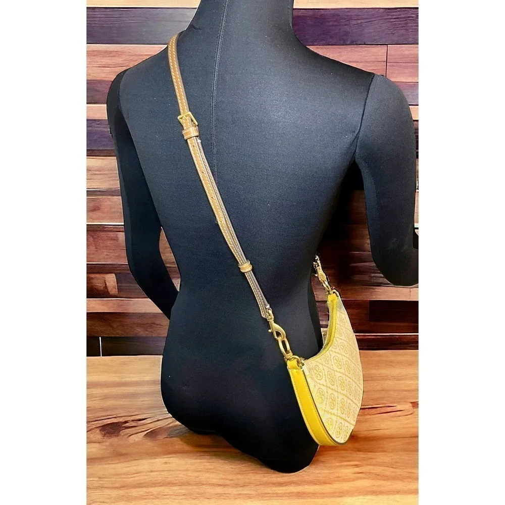 New Without Tags Tory Burch T Monogram Mini Jacquard Hobo Crossbody Bag